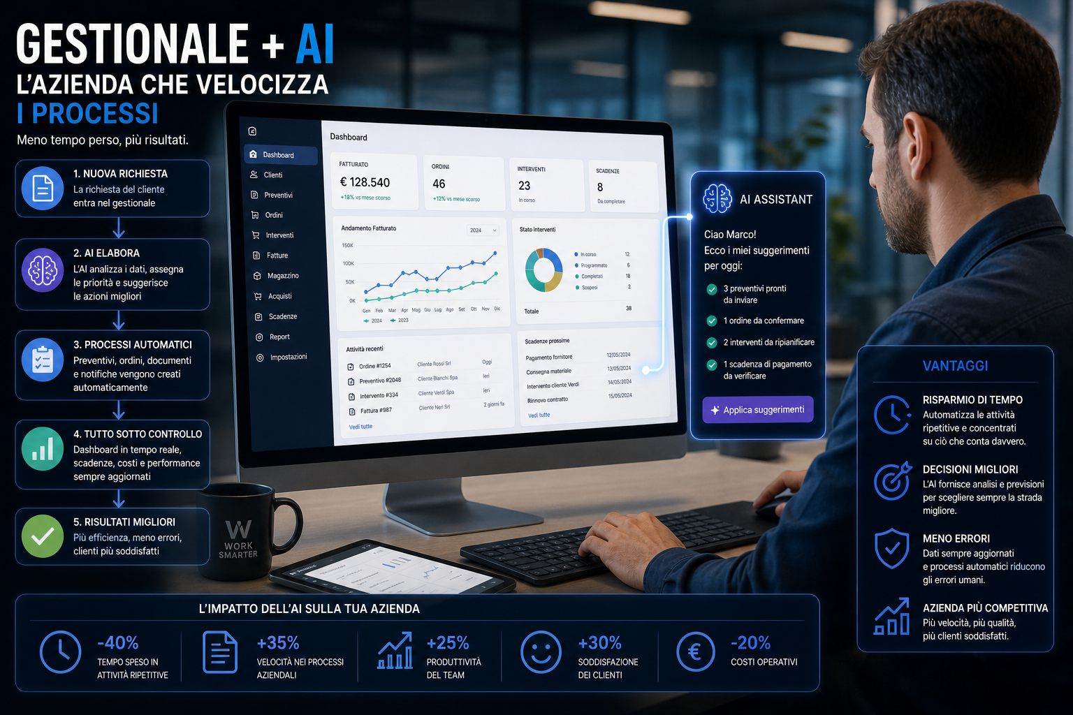 Gestione aziendale con intelligenza artificiale: come cambia davvero il lavoro nelle PMI